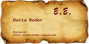 Balta Bodor névjegykártya